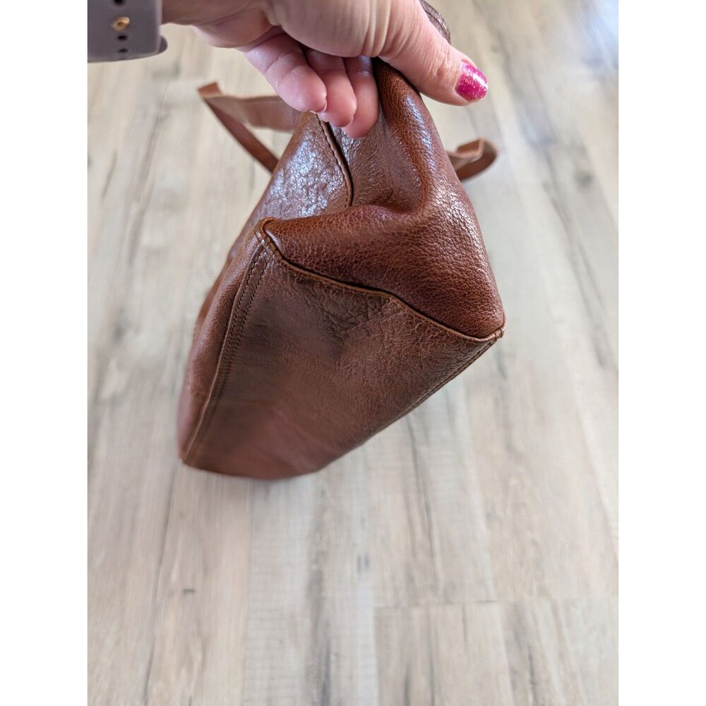 Spikes & Sparrow Leather Shoulder Bag Brown Cognac (B8) - Picture 4 of 12